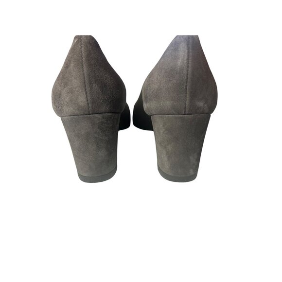 Stuart Weitzman Womens Gray Suede Block Heel Pumps Size 5 M Workwear Classic - Picture 3 of 8